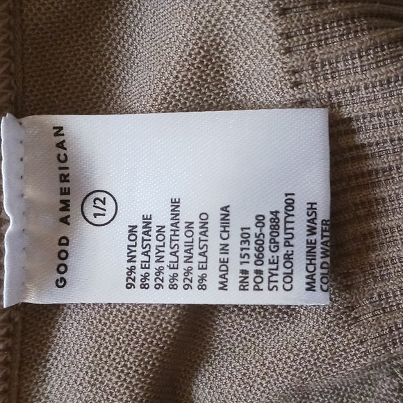 Nwt Good American brown seamless ribbed knit bra w/ adjustable straps size 1/2 - Picture 14 of 16